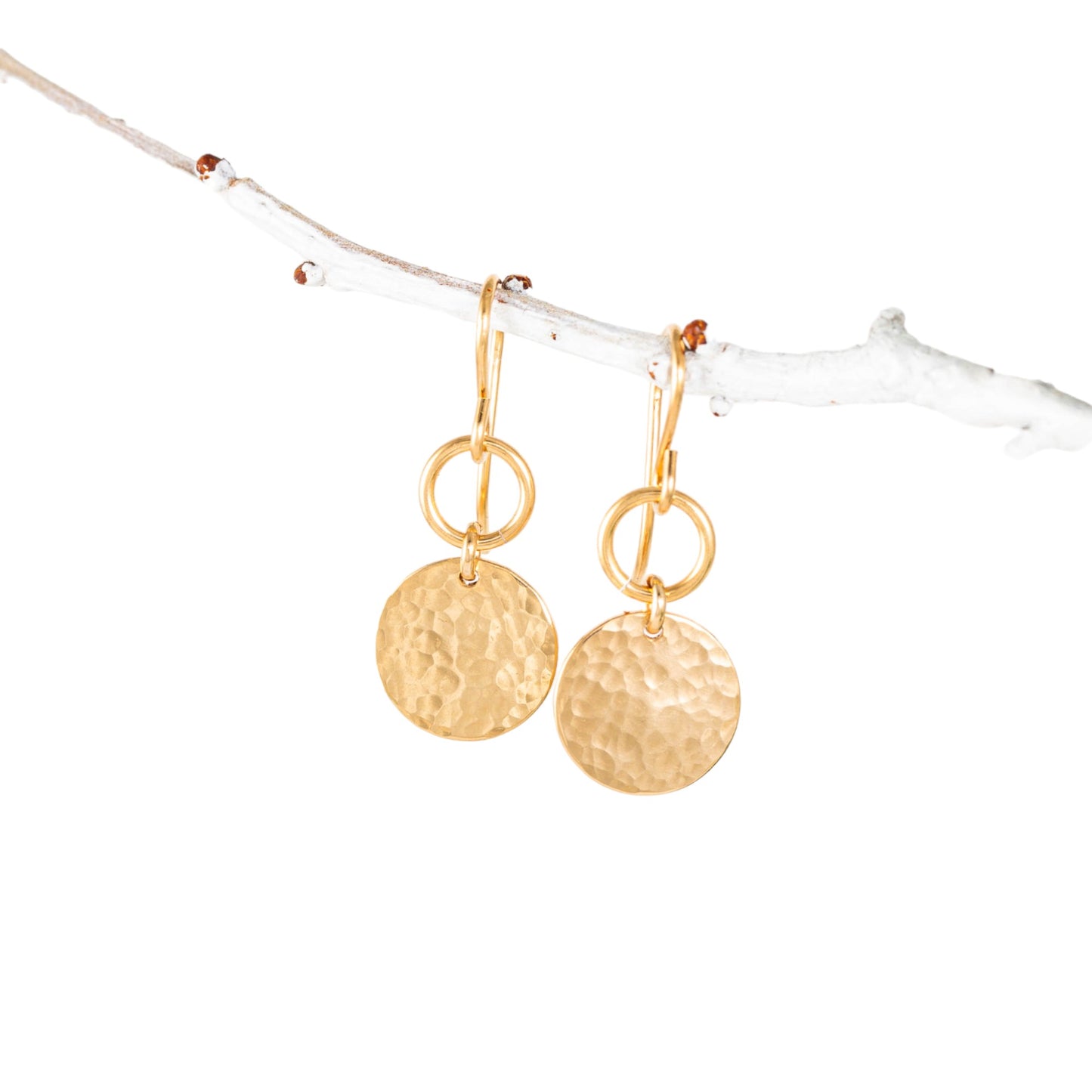 Hammered Double Disc Earrings