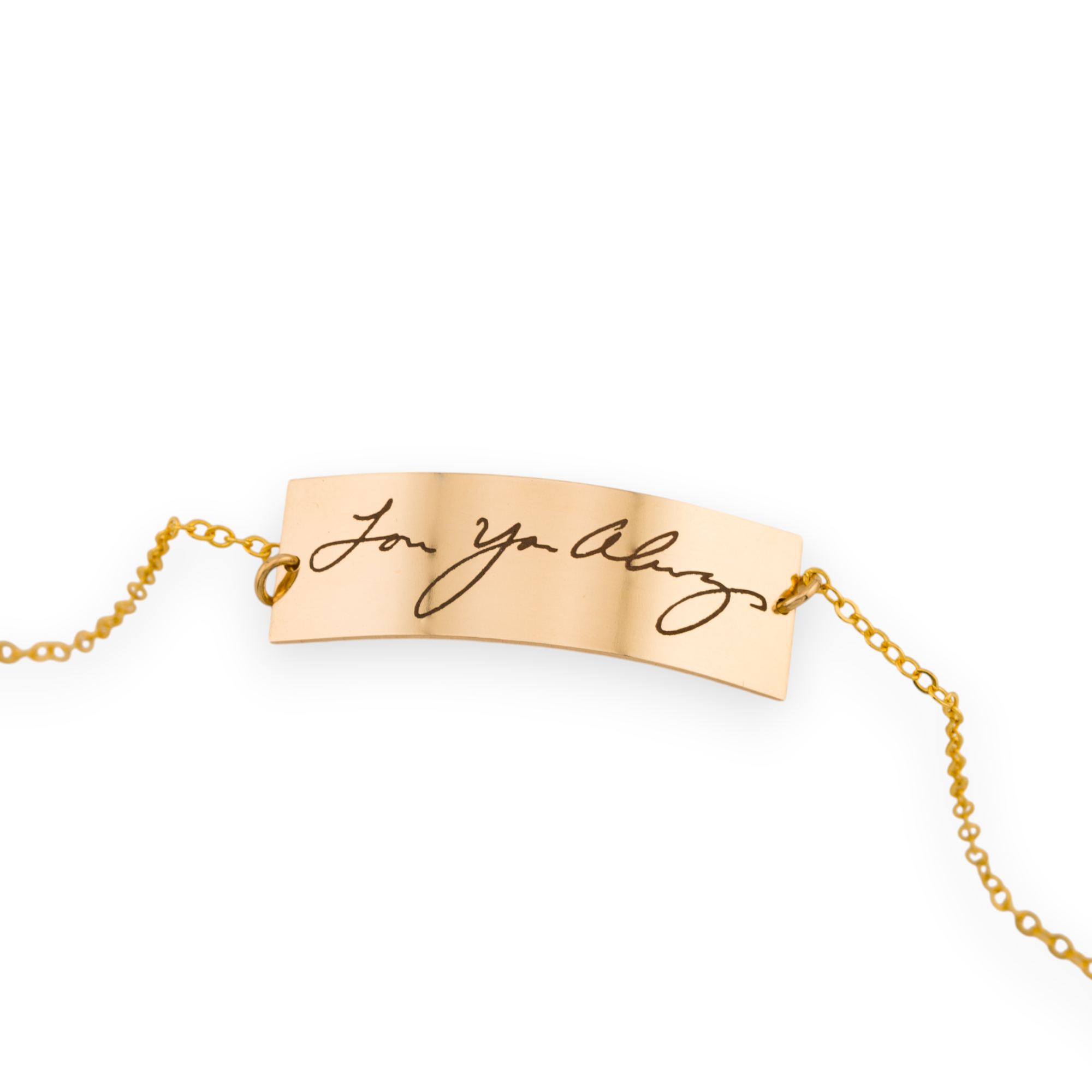 Actual Signature or Handwriting Bracelet, 2-inch bar
