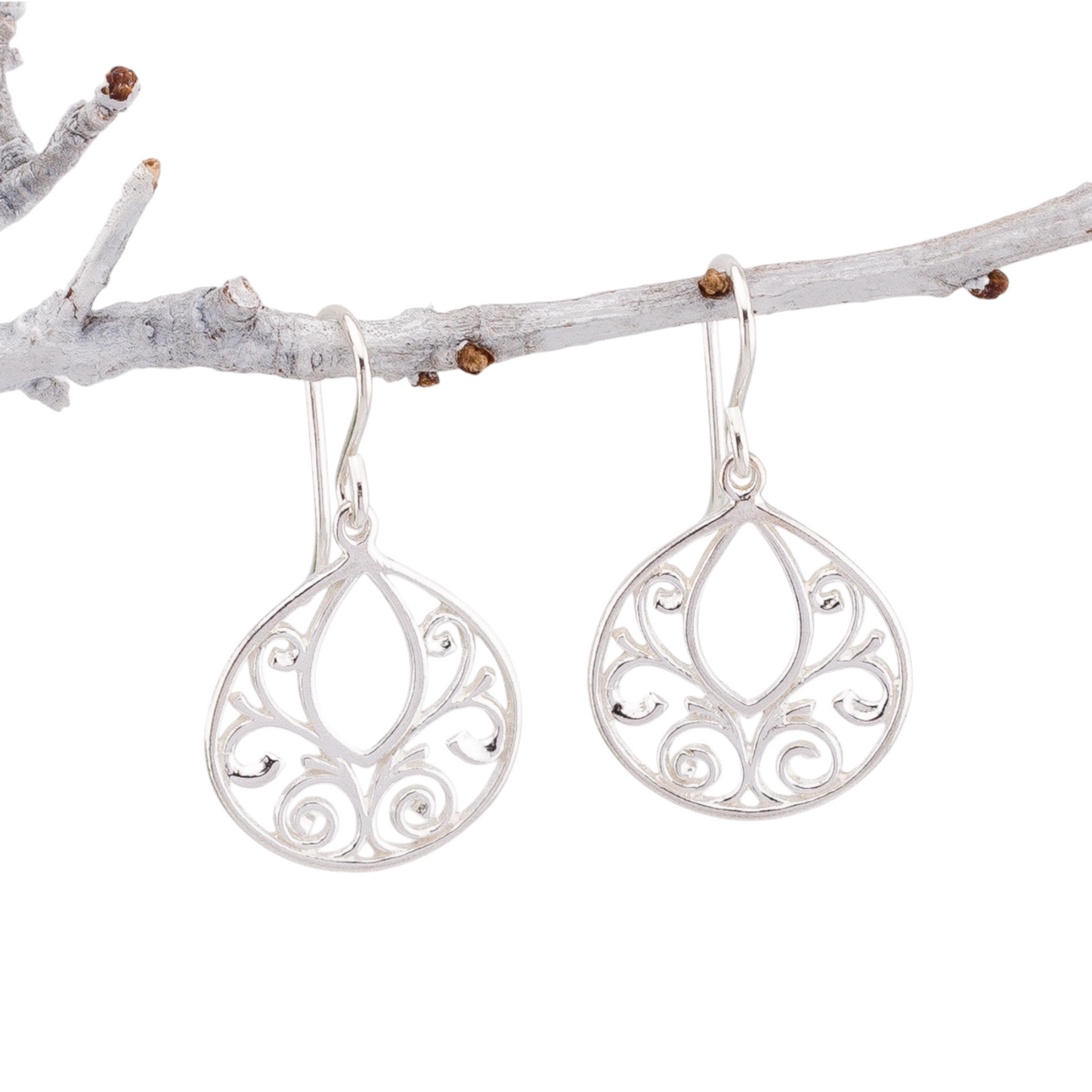 Dainty Filigree Sterling Silver Earrings