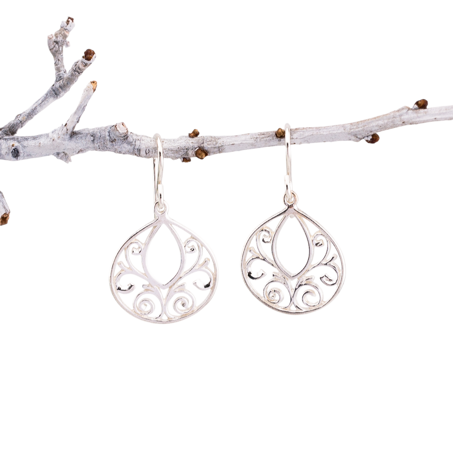 Dainty Filigree Sterling Silver Earrings