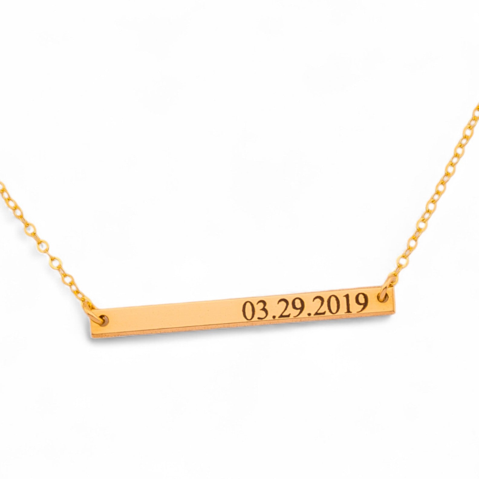 Skinny Gold Bar Necklace, 1.25-inch Bar