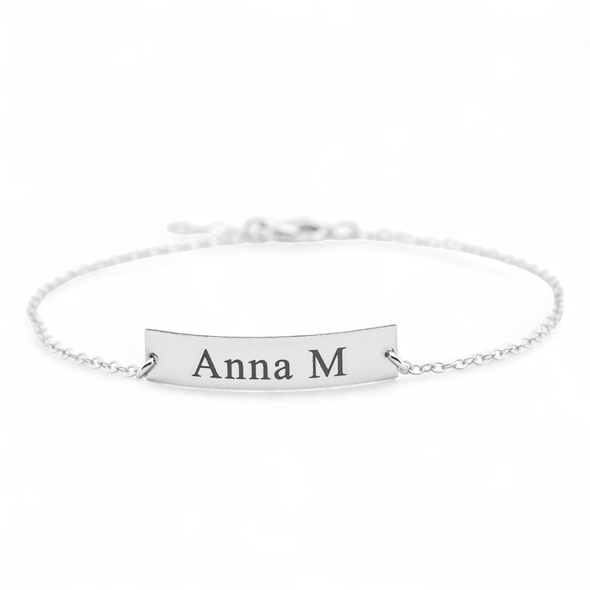 Personalized Bar Bracelet, 1.25" Bar