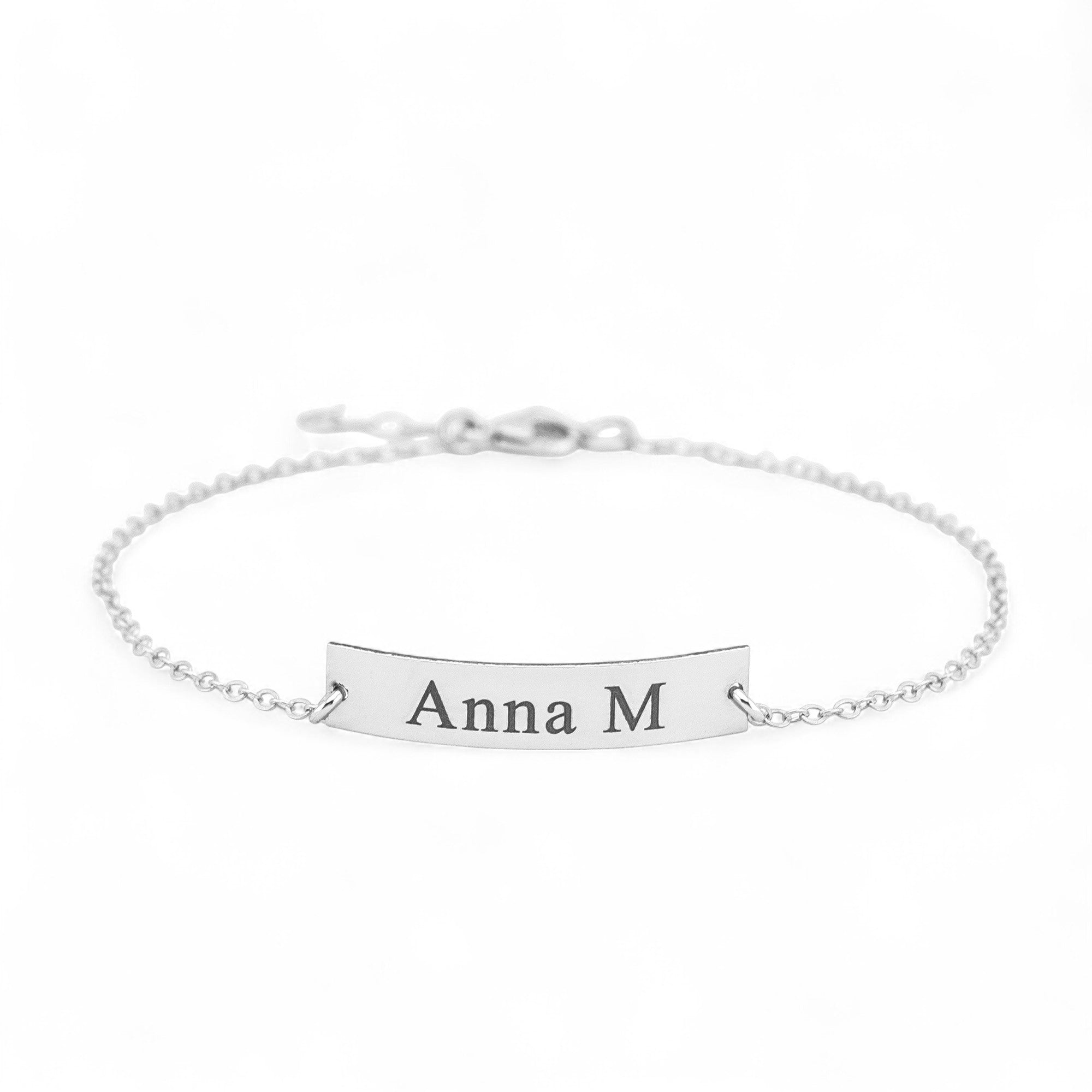 Personalized Bar Bracelet, 1.25" Bar