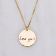 Actual Handwriting and Signature Necklace, 1-inch Disc