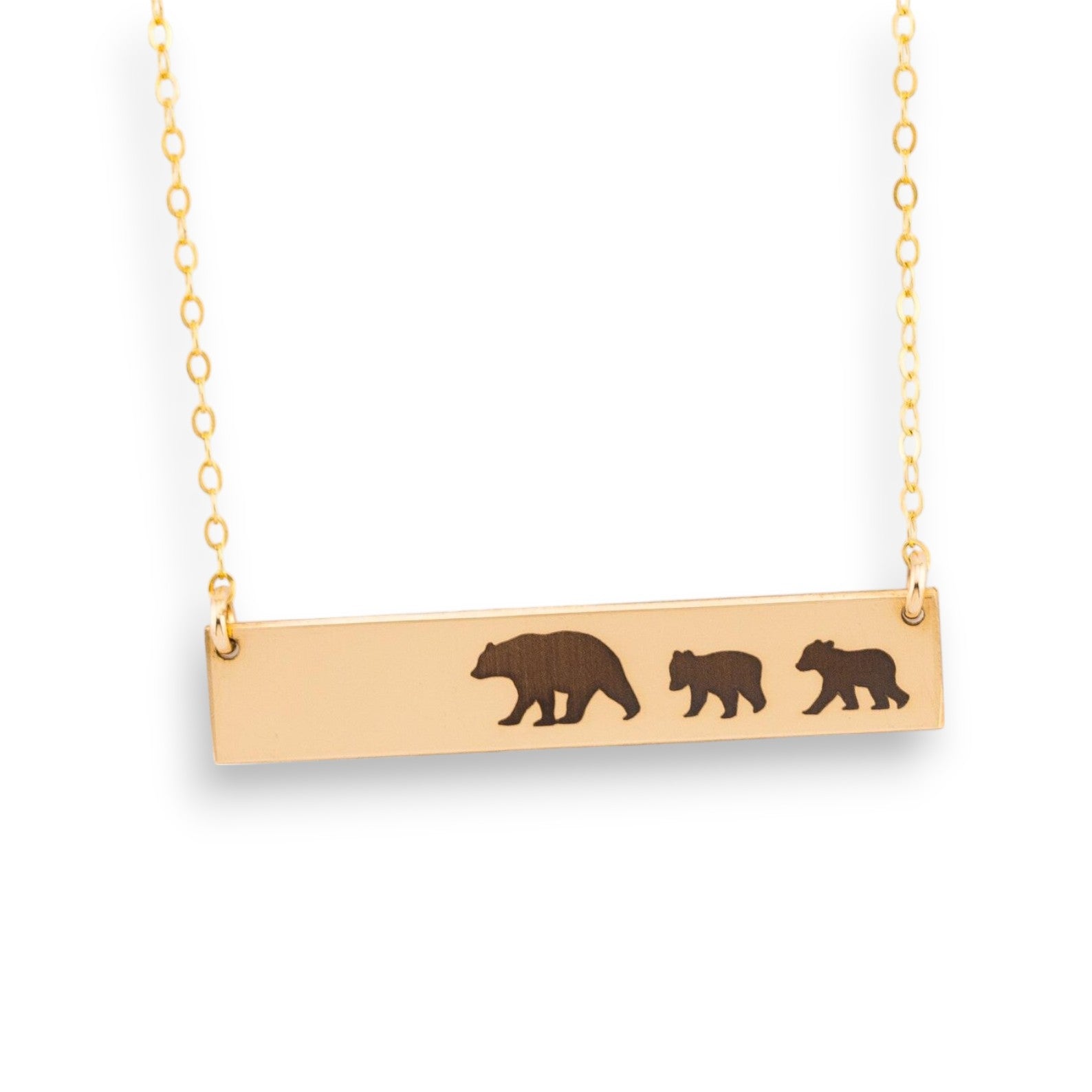 Mama Bear Bar Necklace, Mama Bear Bear Cubs Necklace