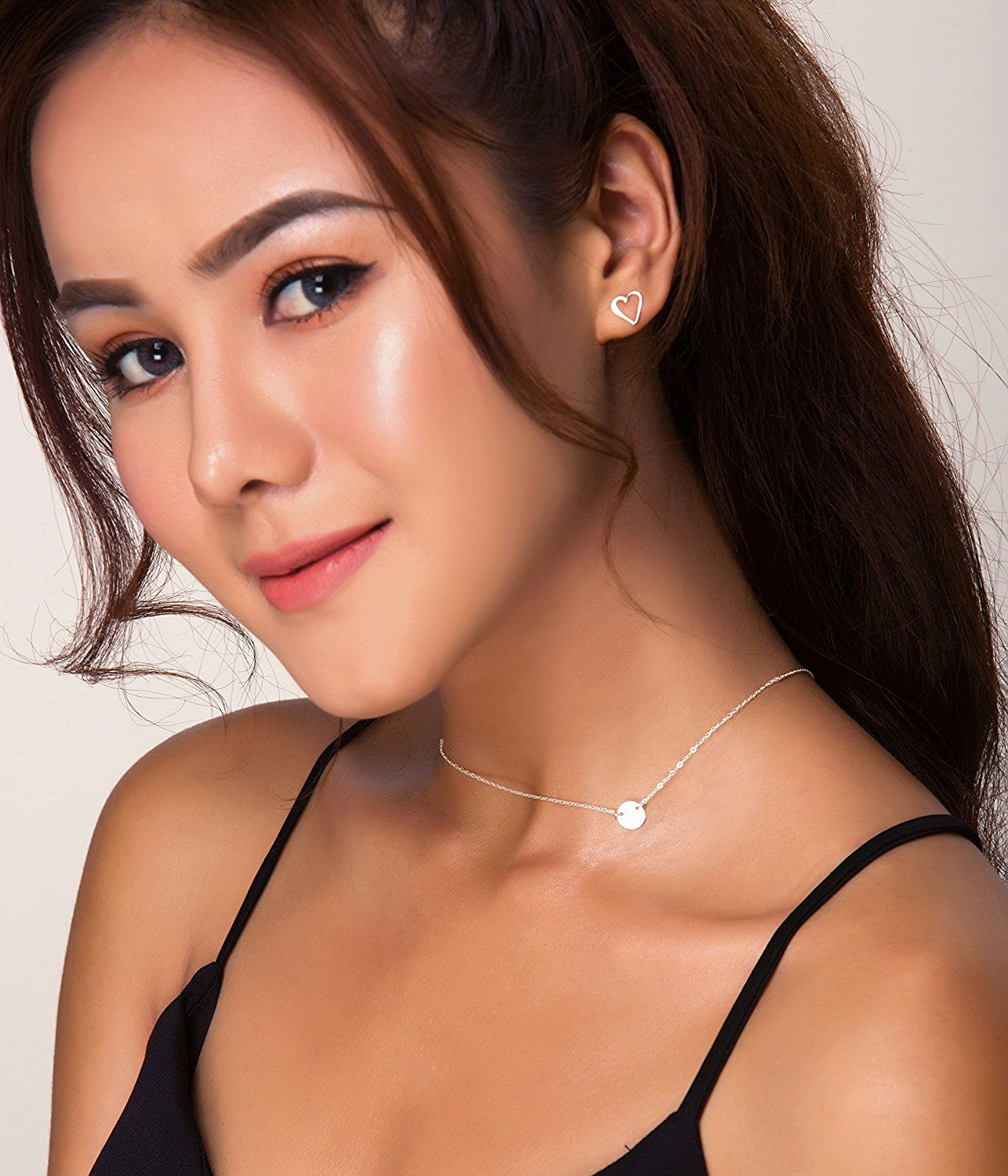 Sideways Tiny Circle Necklace