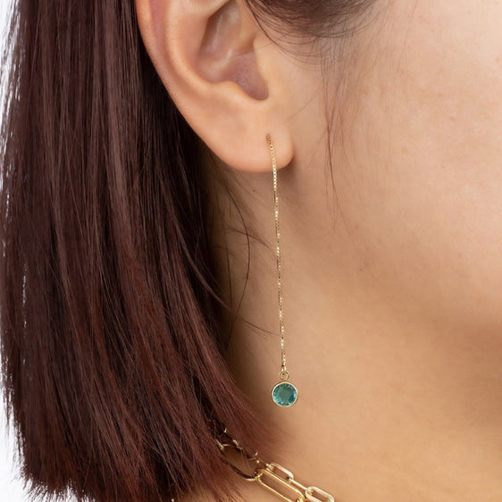 Birthstone Threader Earrings