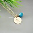 Print Paw Charm Birthstone Necklace