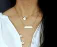 Custom Bar and Disc Engraving Layered Necklace