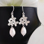 Silver Tear Drop Pearl Cherry Blossom