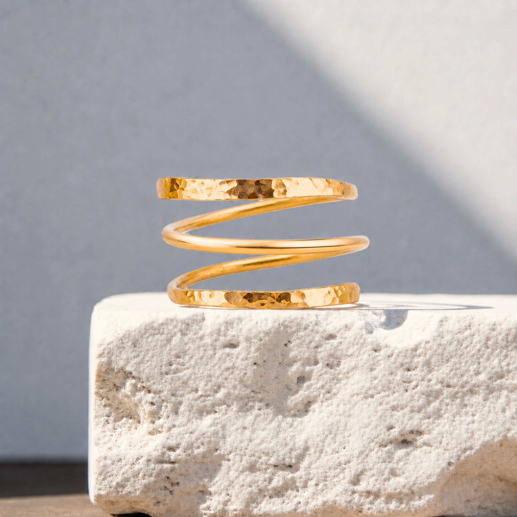 Delicate Hammered Triplet Wrap Ring Gold, 925 Silver or Rose Gold Adjustable Bypass Ring, Handmade Wire Ring, Midi Toe Knuckle Jewelry