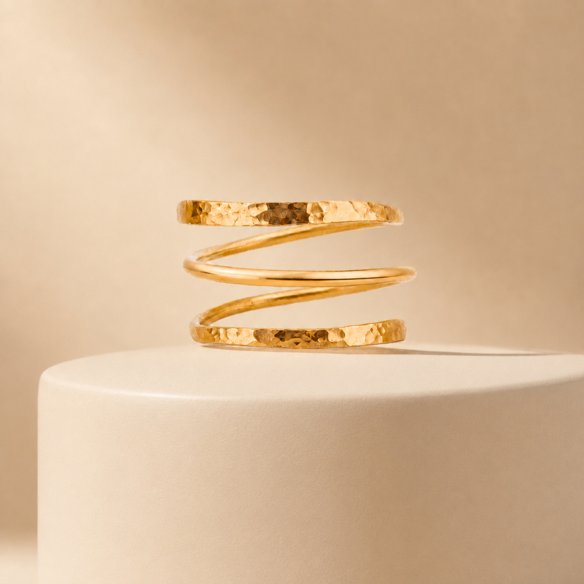 Delicate Hammered Triplet Wrap Ring Gold, 925 Silver or Rose Gold Adjustable Bypass Ring, Handmade Wire Ring, Midi Toe Knuckle Jewelry