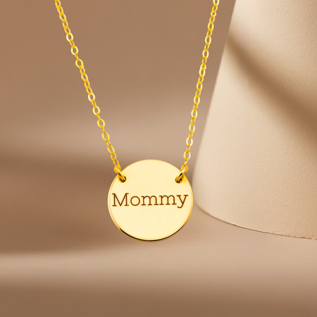 Customized Name Necklace, 5/8" Disc