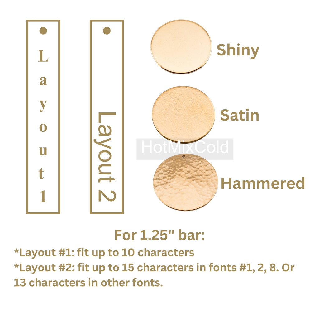 Vertical 1 Name Tag Necklace, 5/8" Bar