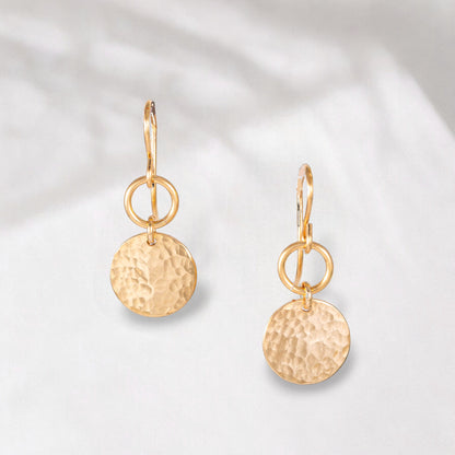 Hammered Double Disc Earrings