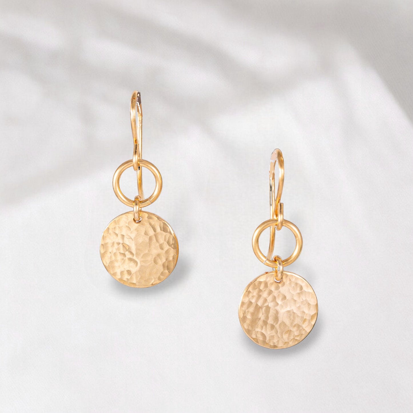 Hammered Double Disc Earrings