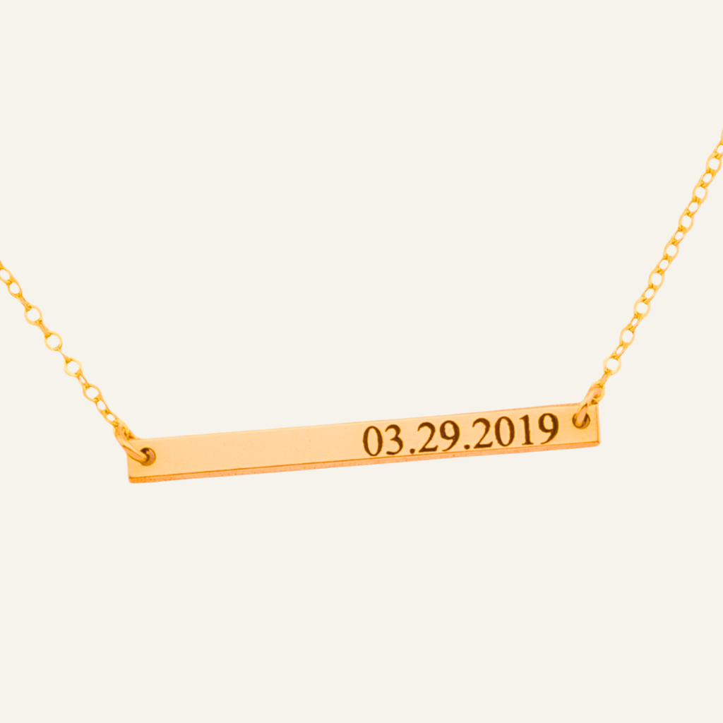 Skinny Gold Bar Necklace, 1.25-inch Bar