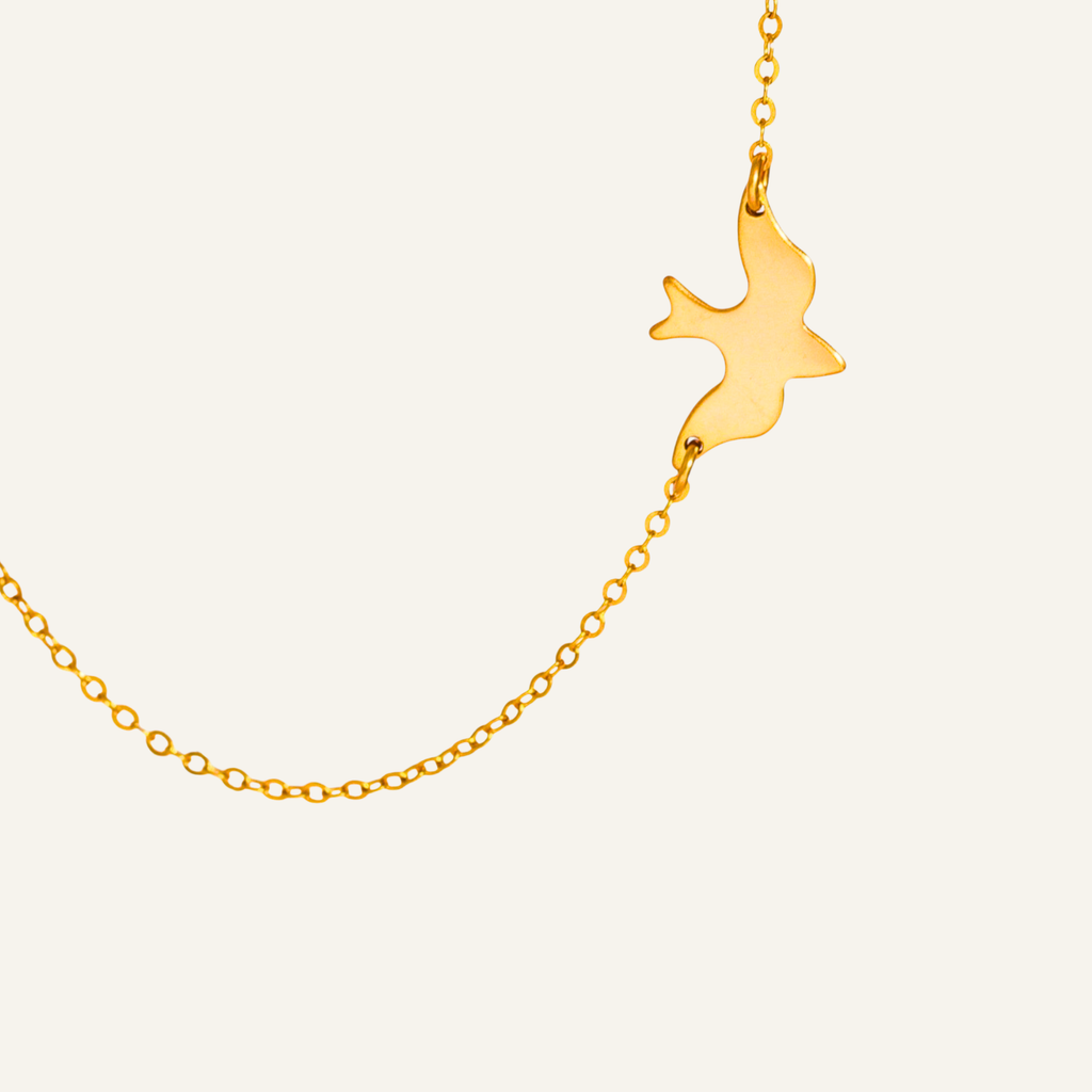 Flying Dove Bird Charm Necklace