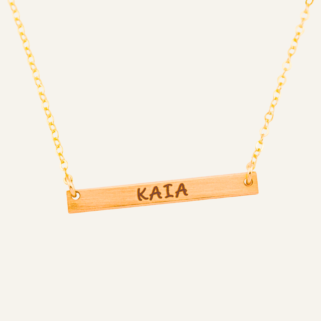Skinny Short Bar Necklace, 1" Bar
