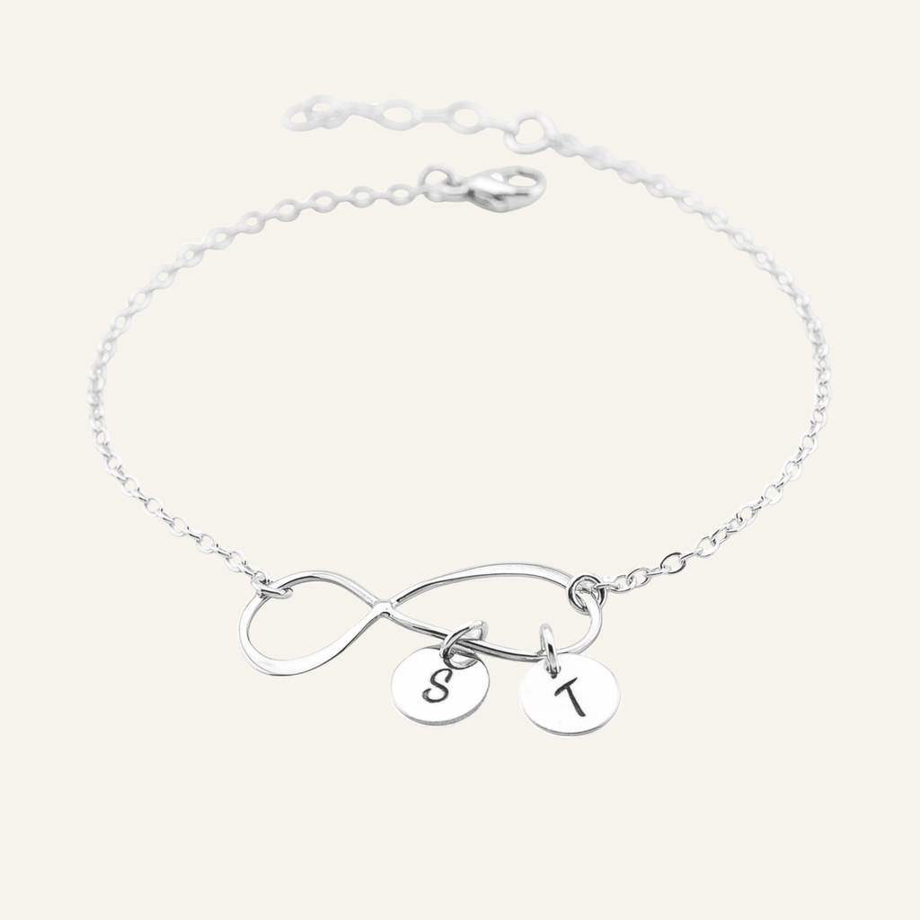 Personalized  Big Infinity and Tiny circle  Bracelet