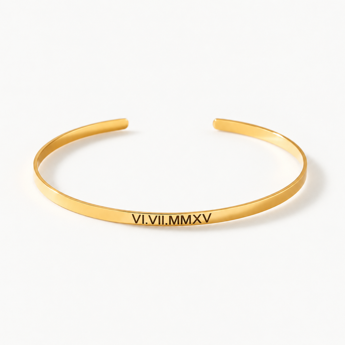 Personalized Roman Numeral Cuff – Engraved Bracelet