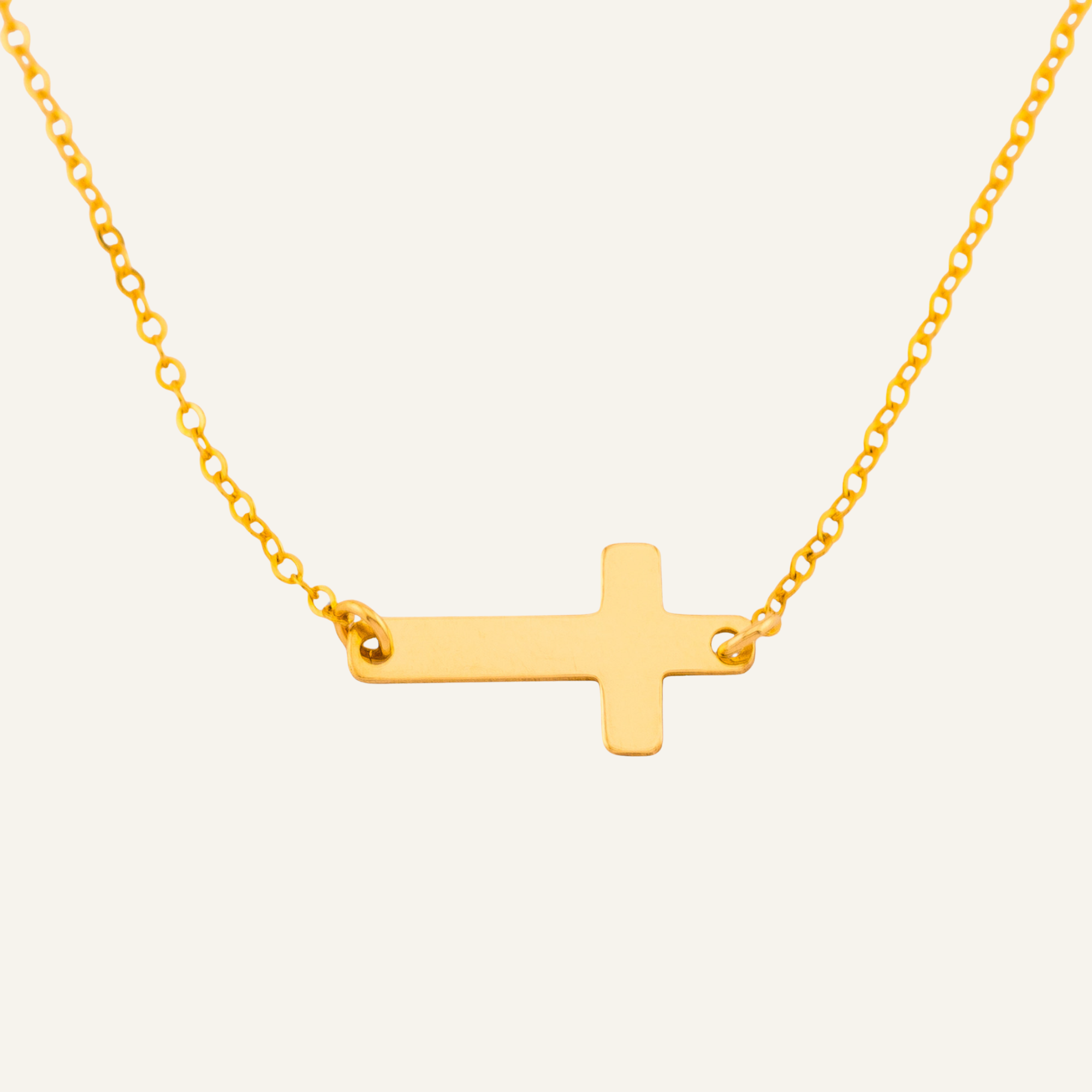 Sideways Cross Pendant Necklace