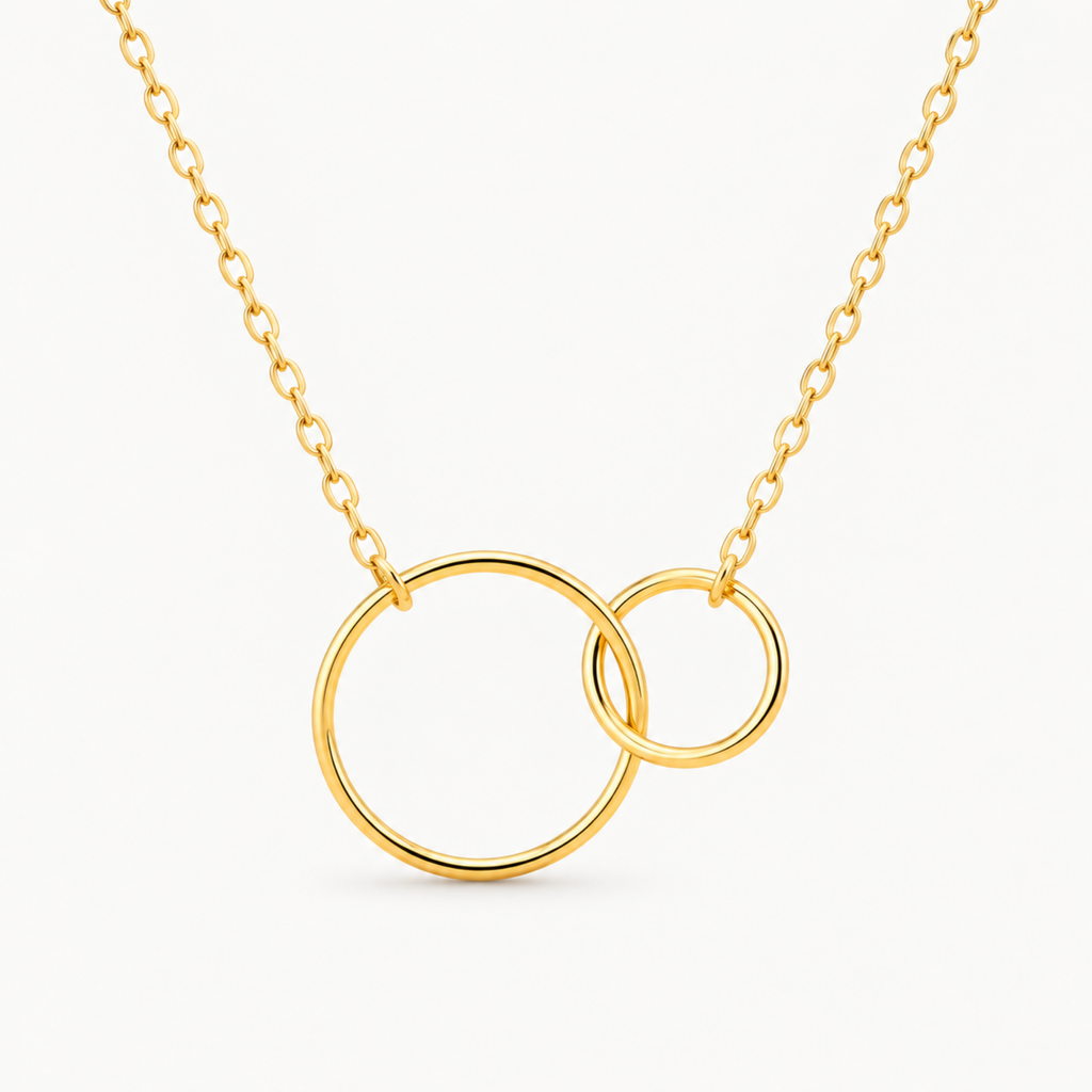 Interlocking Circle Necklace – Two/Three Ring Pendant