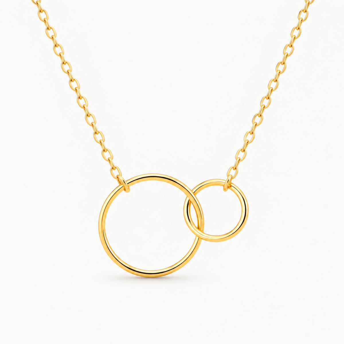 Interlocking Circle Necklace – Two/Three Ring Pendant