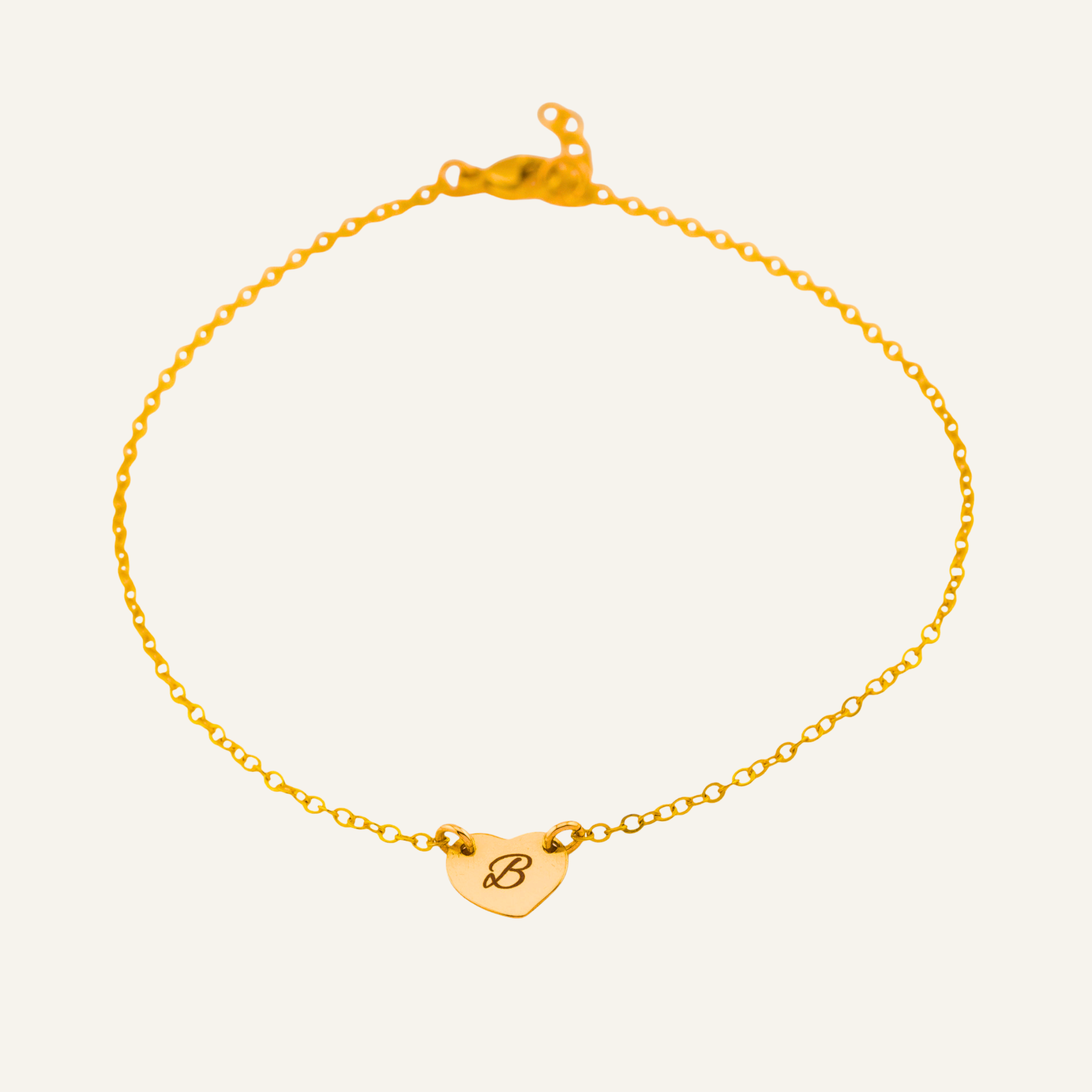 Personalized Initial Heart Charm Bracelet