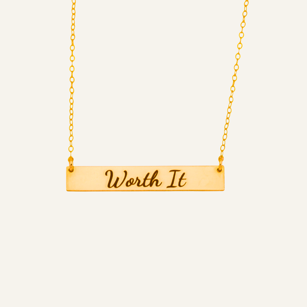 Personalized Name Bar Necklace, 1.25" Bar