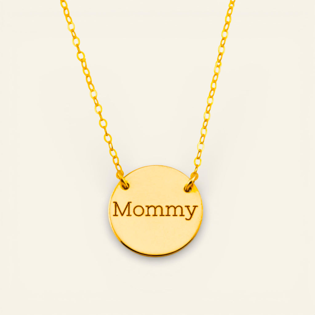 Customized Name Necklace, 5/8" Disc
