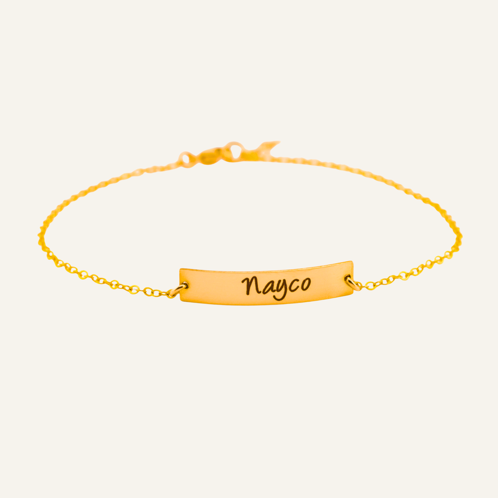 Personalized Nameplate Horizontal Bar Bracelet, 1.25-inch Bar