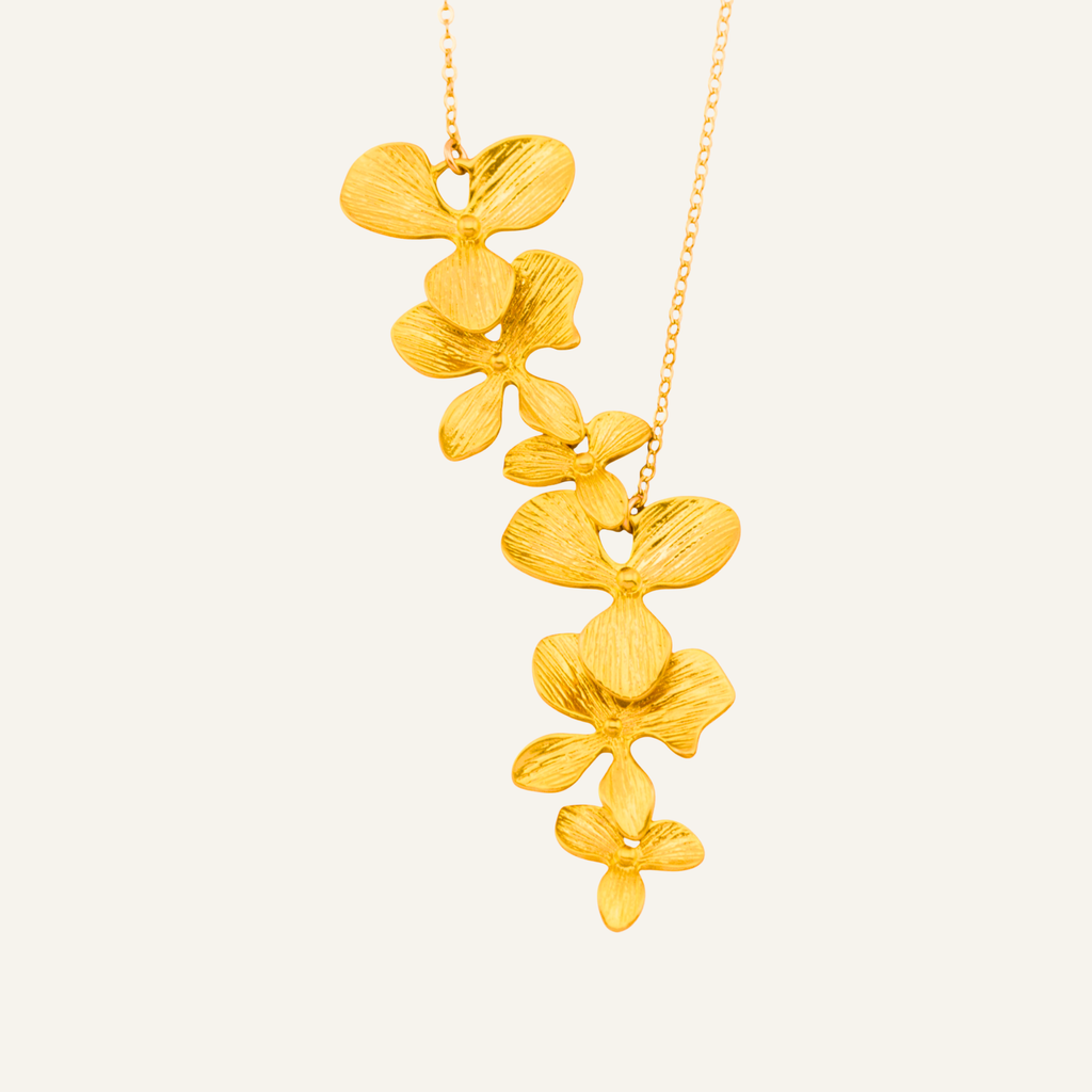 Double Trio Orchid Necklace