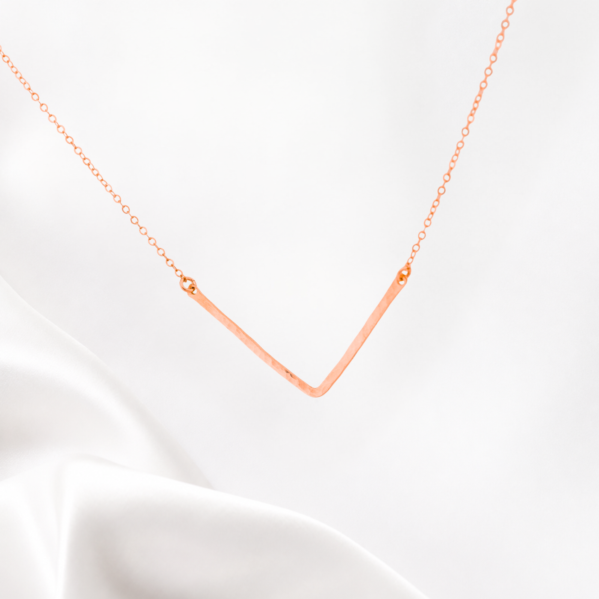 Delicate Chevron Necklace, Modern Hammered V Bar Jewelry, Dainty Layering Necklace