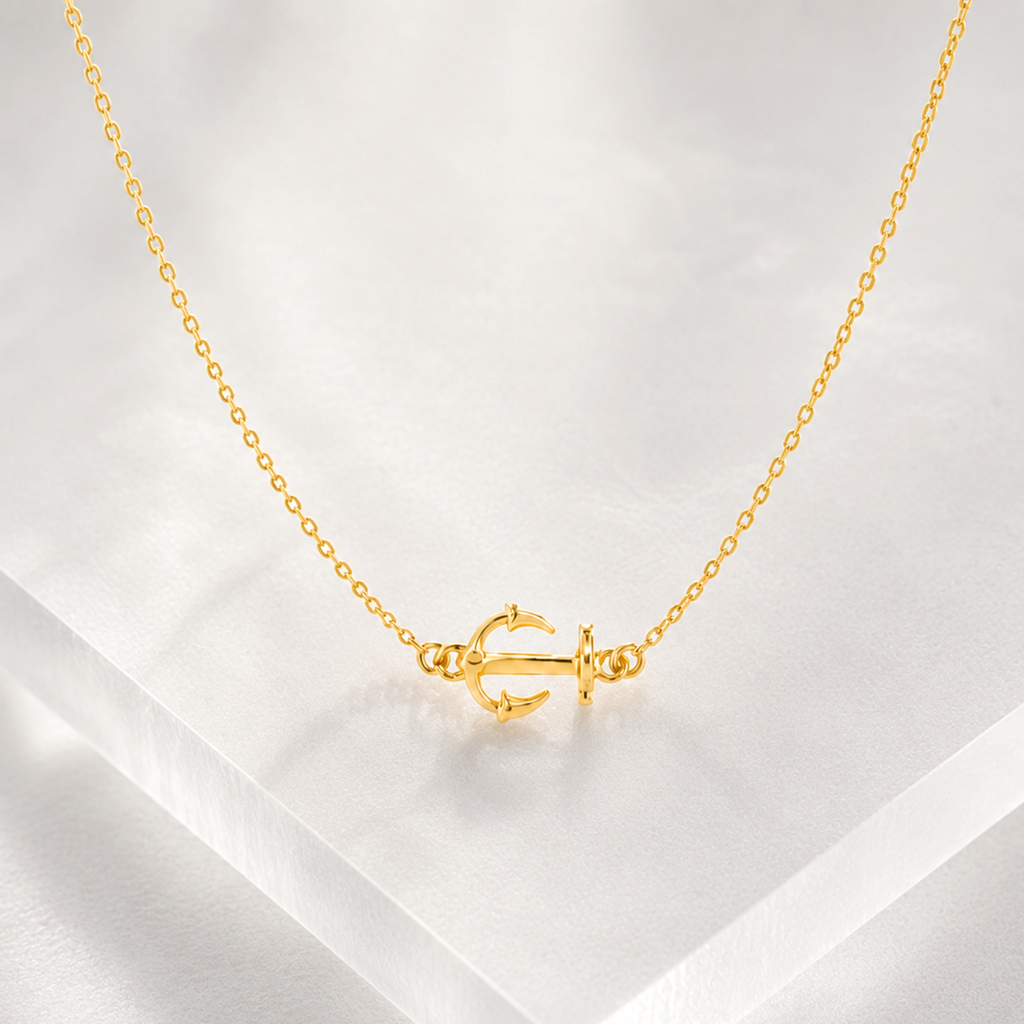 Thick Sideways Anchor Necklace
