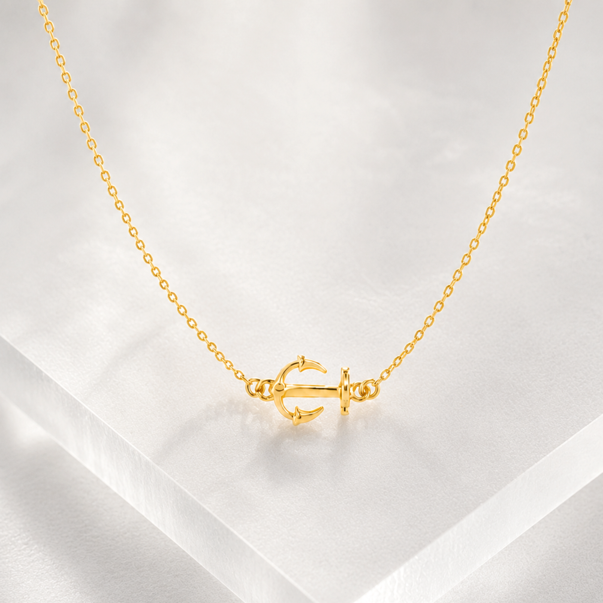 Thick Sideways Anchor Necklace