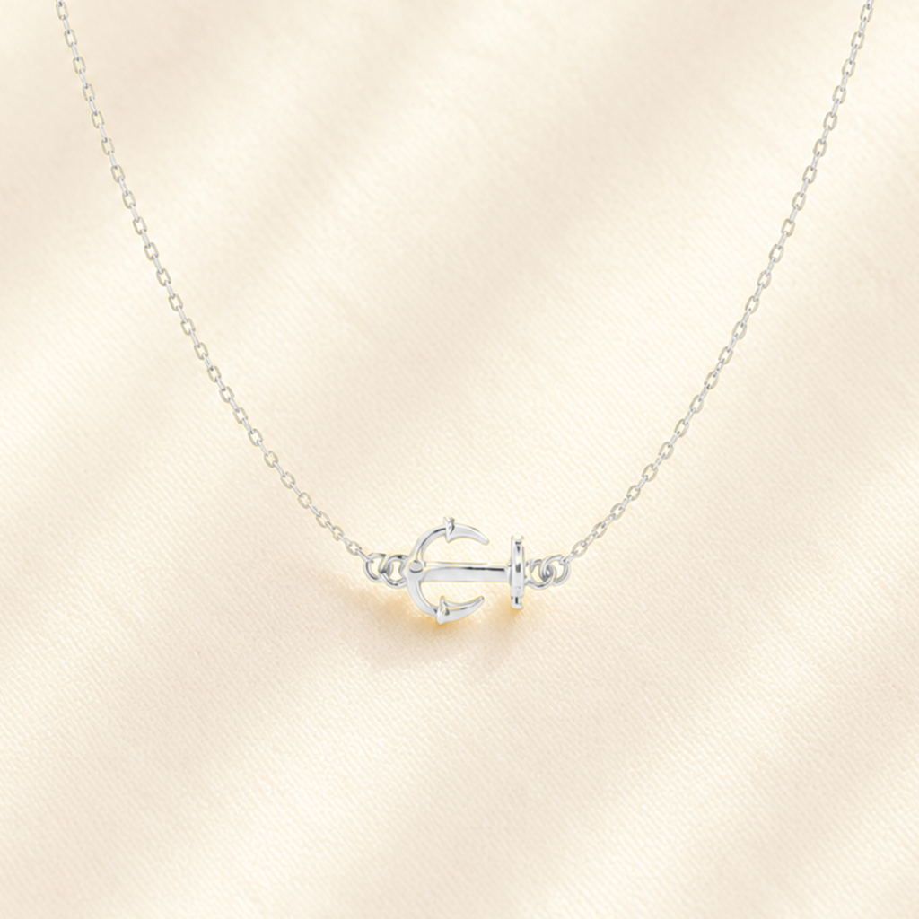 Thick Sideways Anchor Necklace