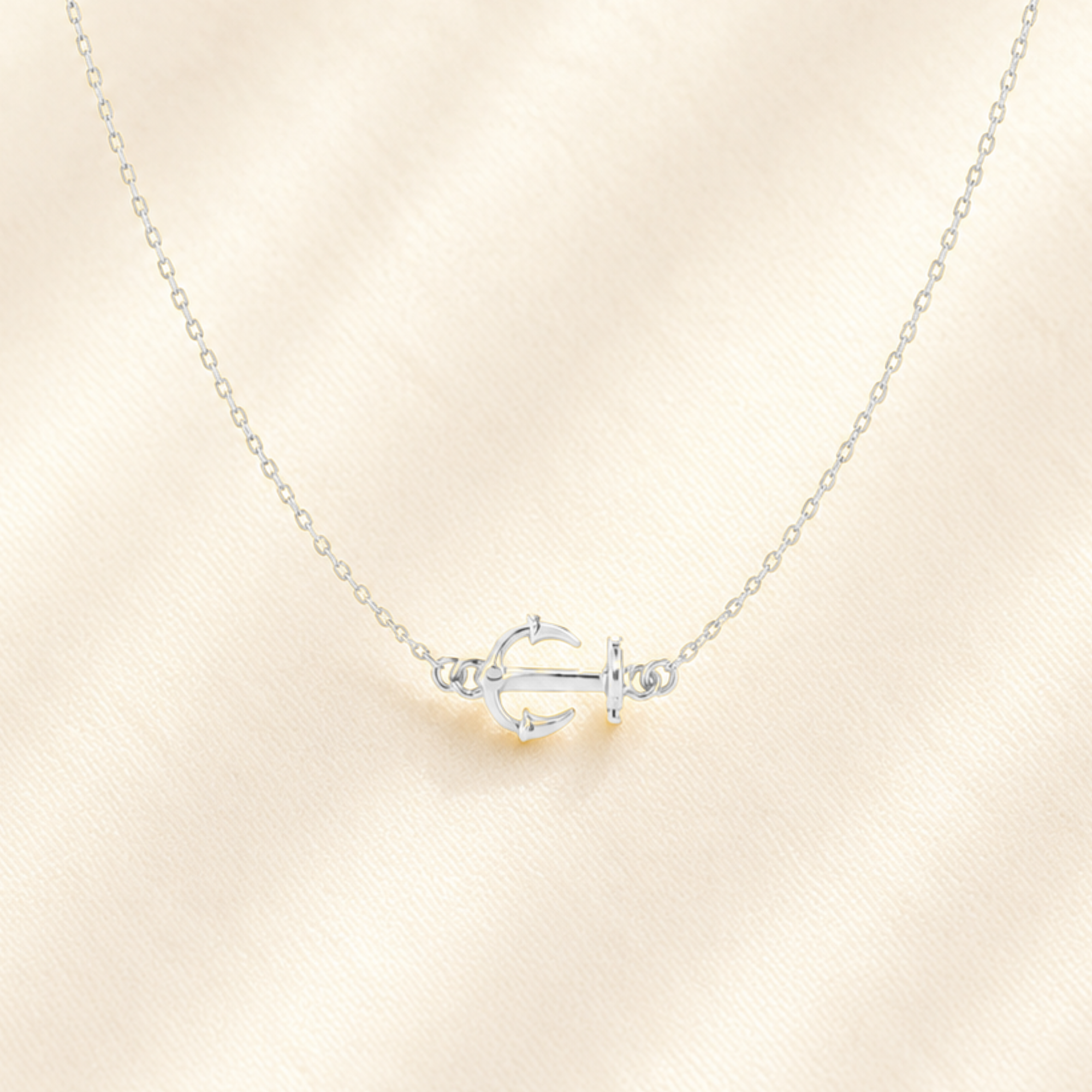 Thick Sideways Anchor Necklace