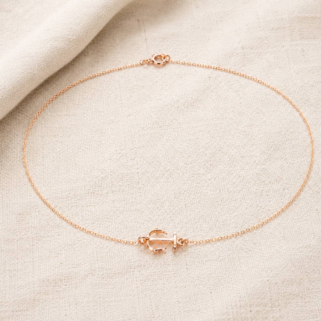 Thick Sideways Anchor Necklace