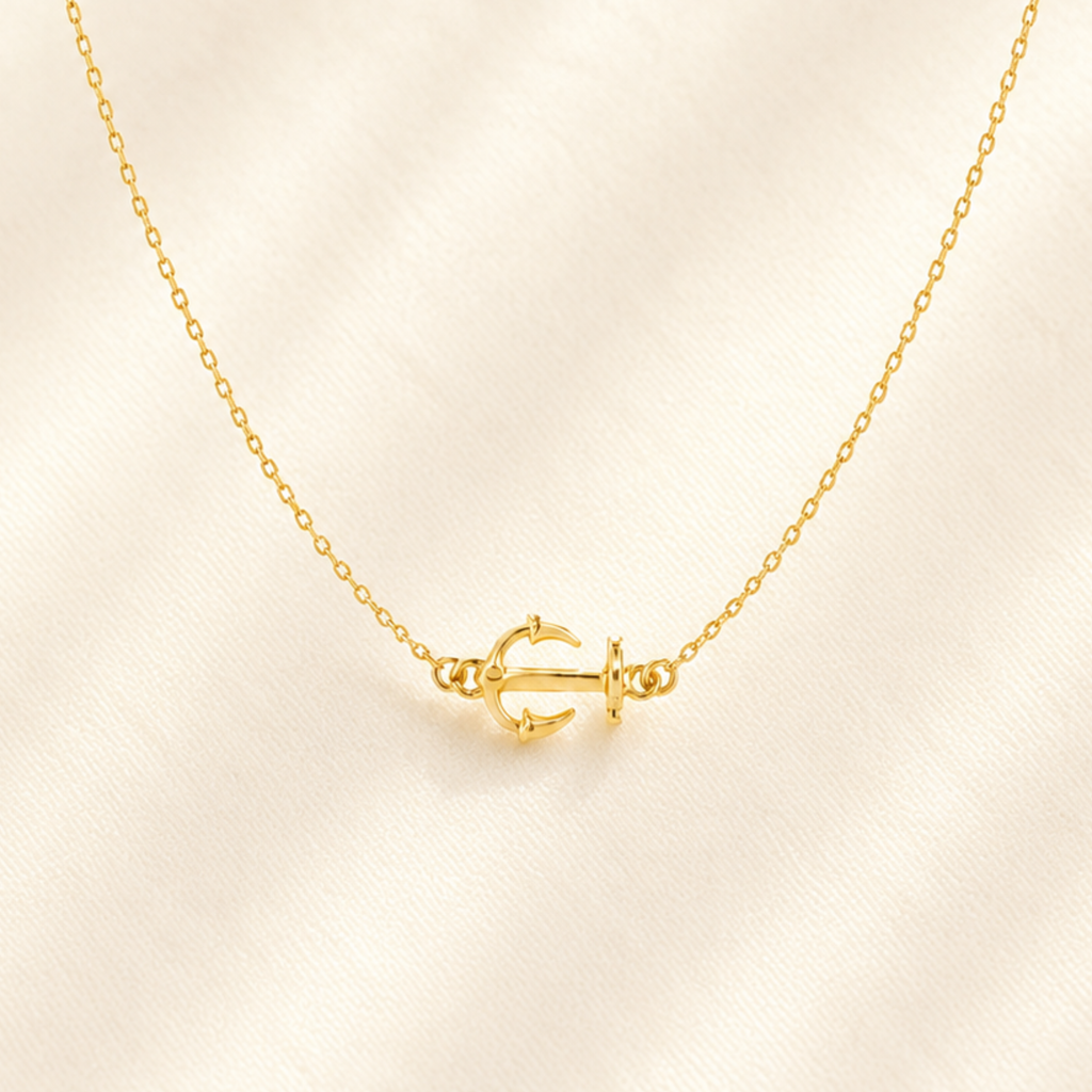 Thick Sideways Anchor Necklace