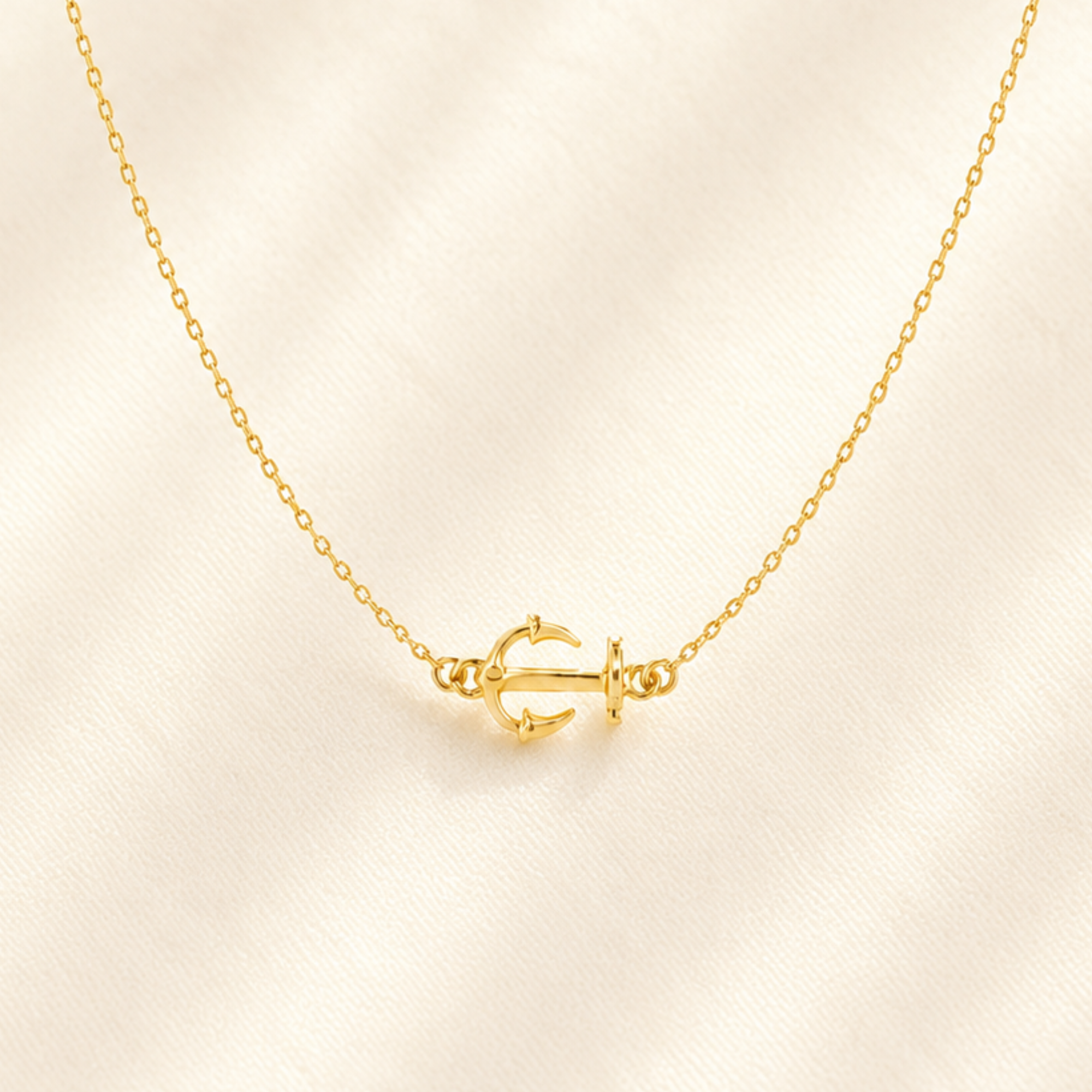 Thick Sideways Anchor Necklace
