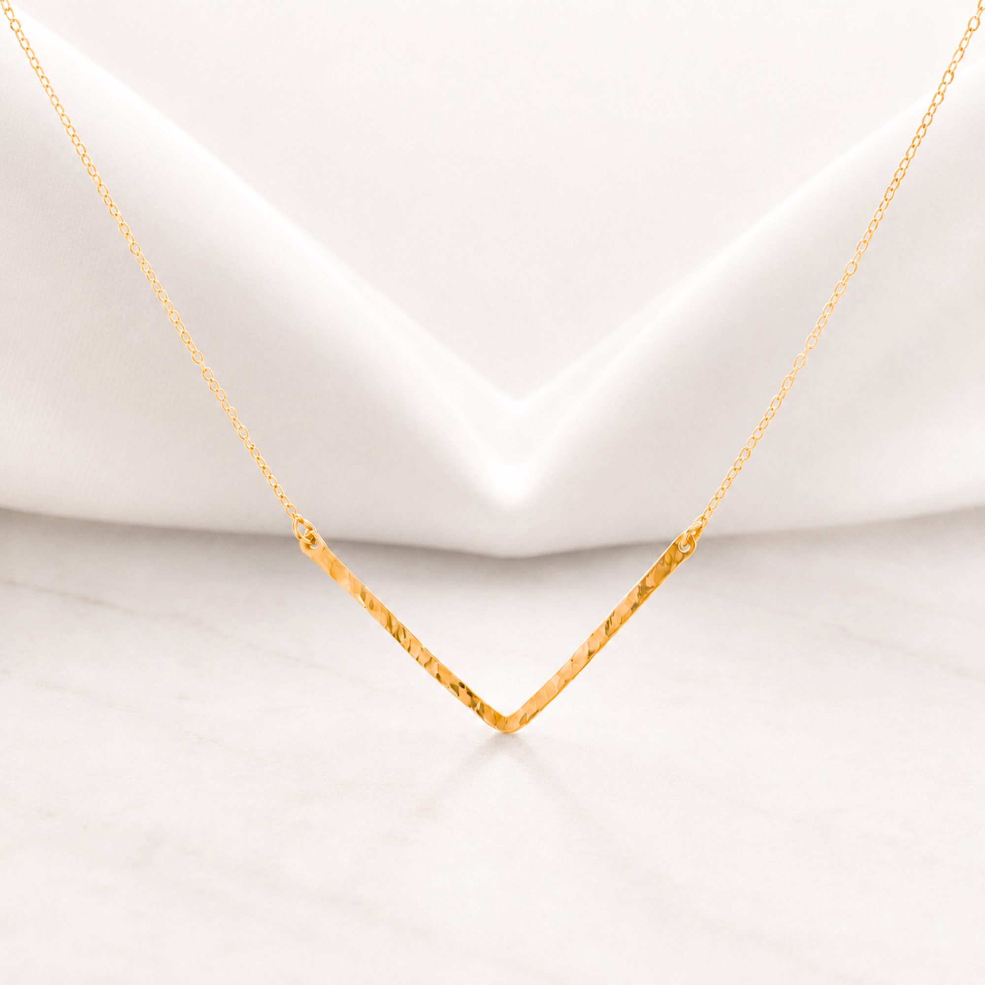 Delicate Chevron Necklace, Modern Hammered V Bar Jewelry, Dainty Layering Necklace