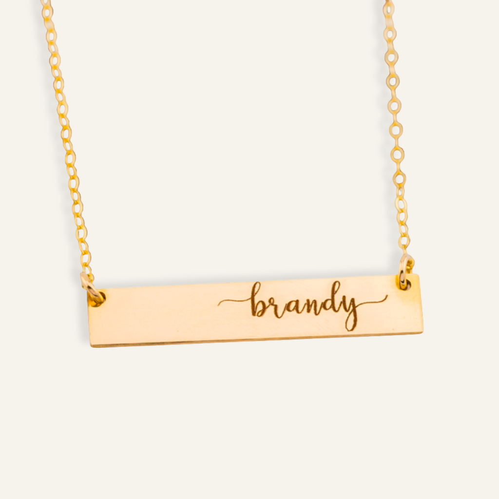 Personalized Nameplate Bar Necklace, 1.25-inch Bar