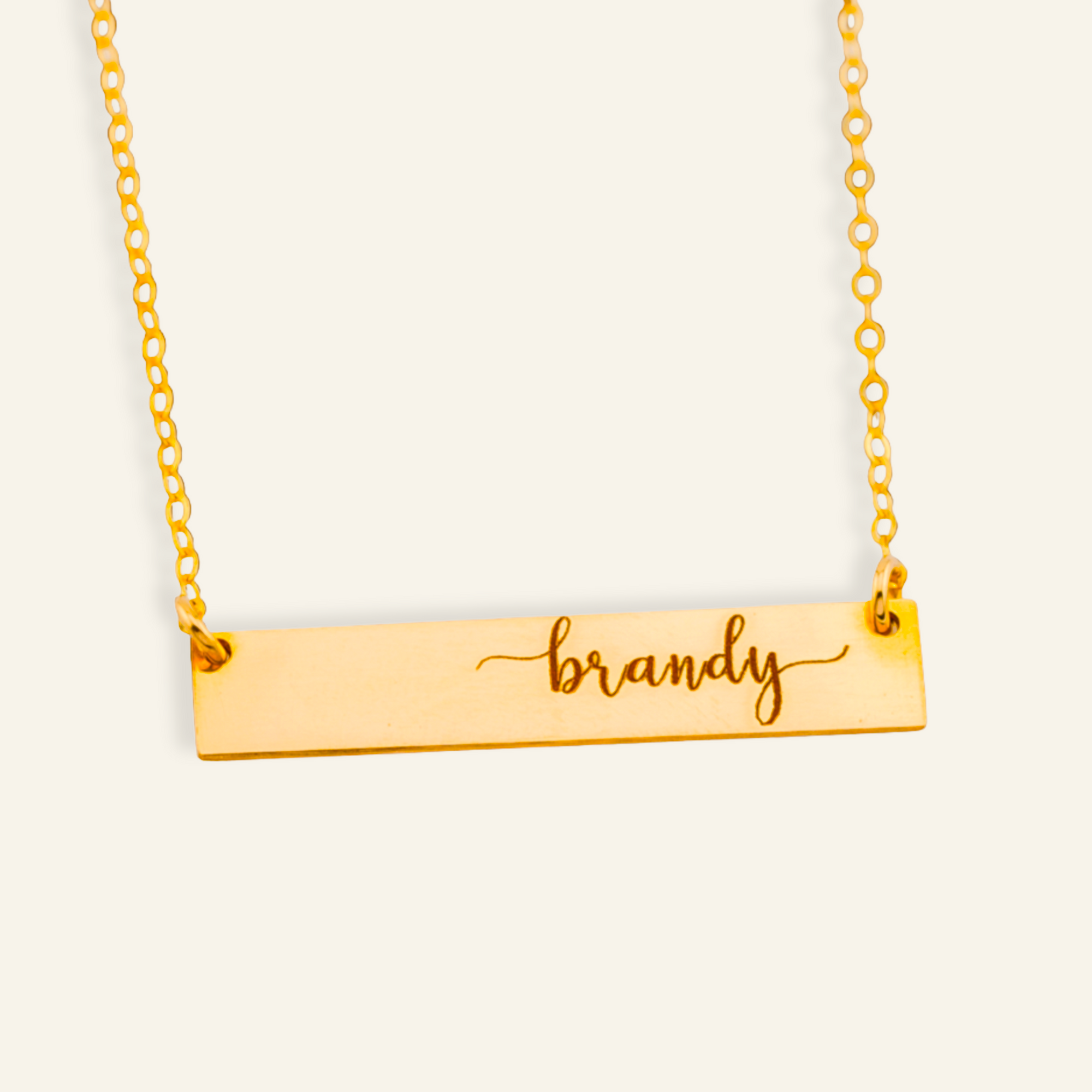 Personalized Nameplate Bar Necklace, 1.25-inch Bar