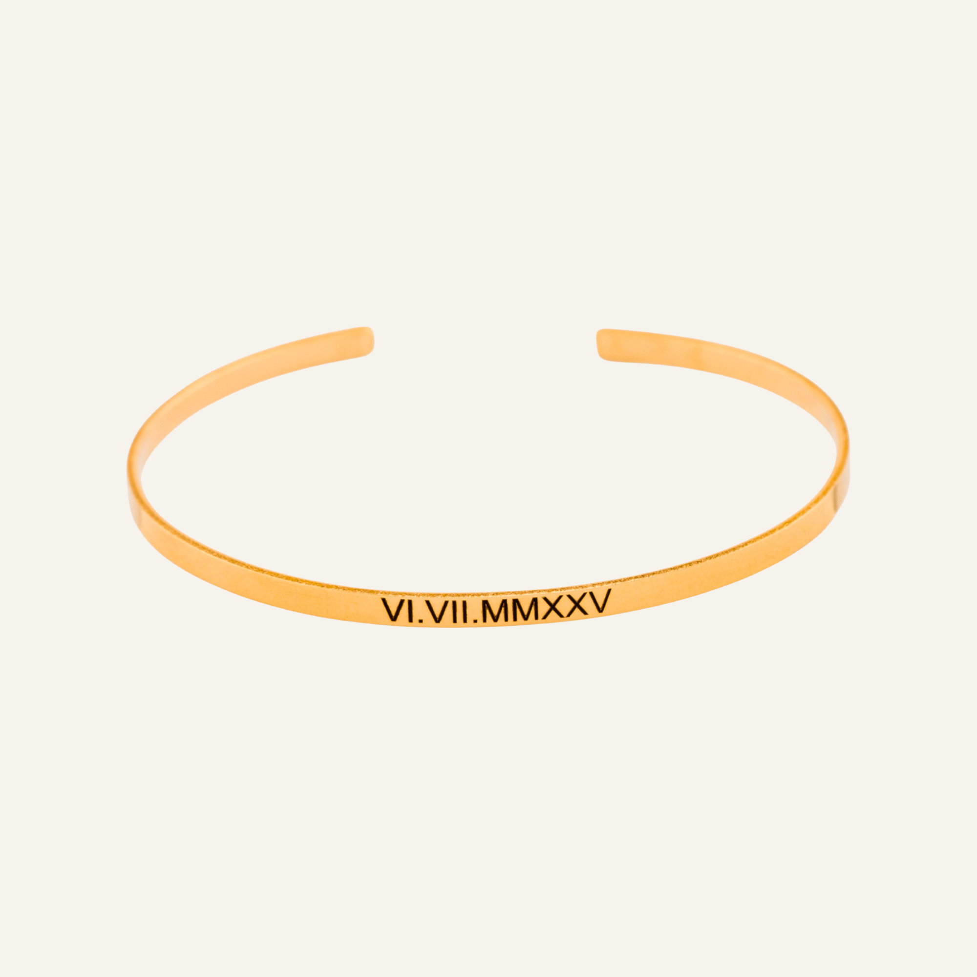 Personalized Narrow Cuff Bracelet, 4mm