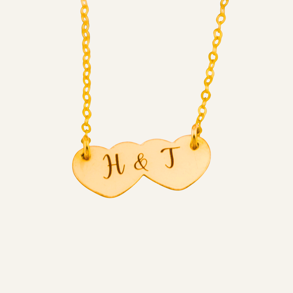 Personalized Double Heart Necklace