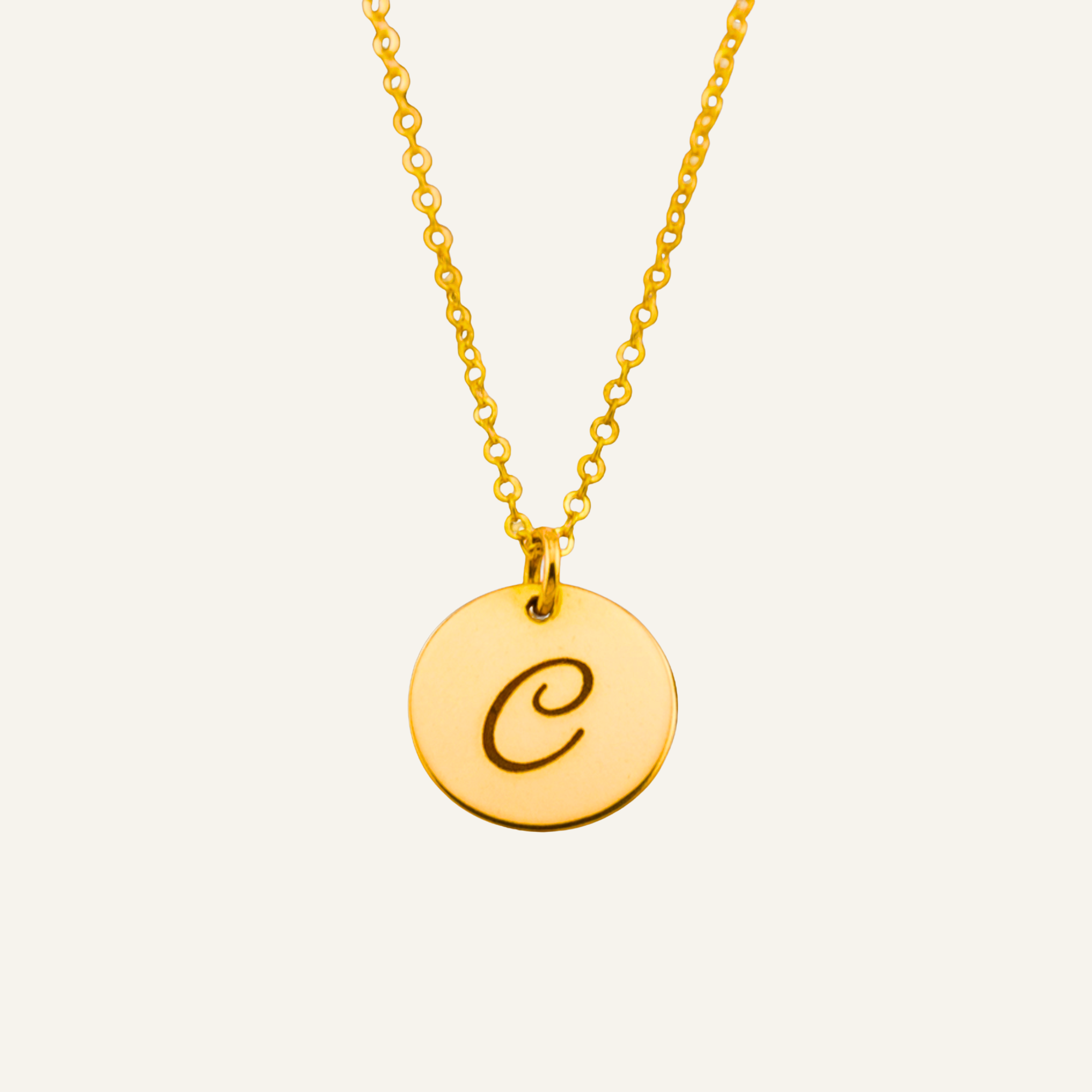Personalized 1/2" Circle Charm Necklace