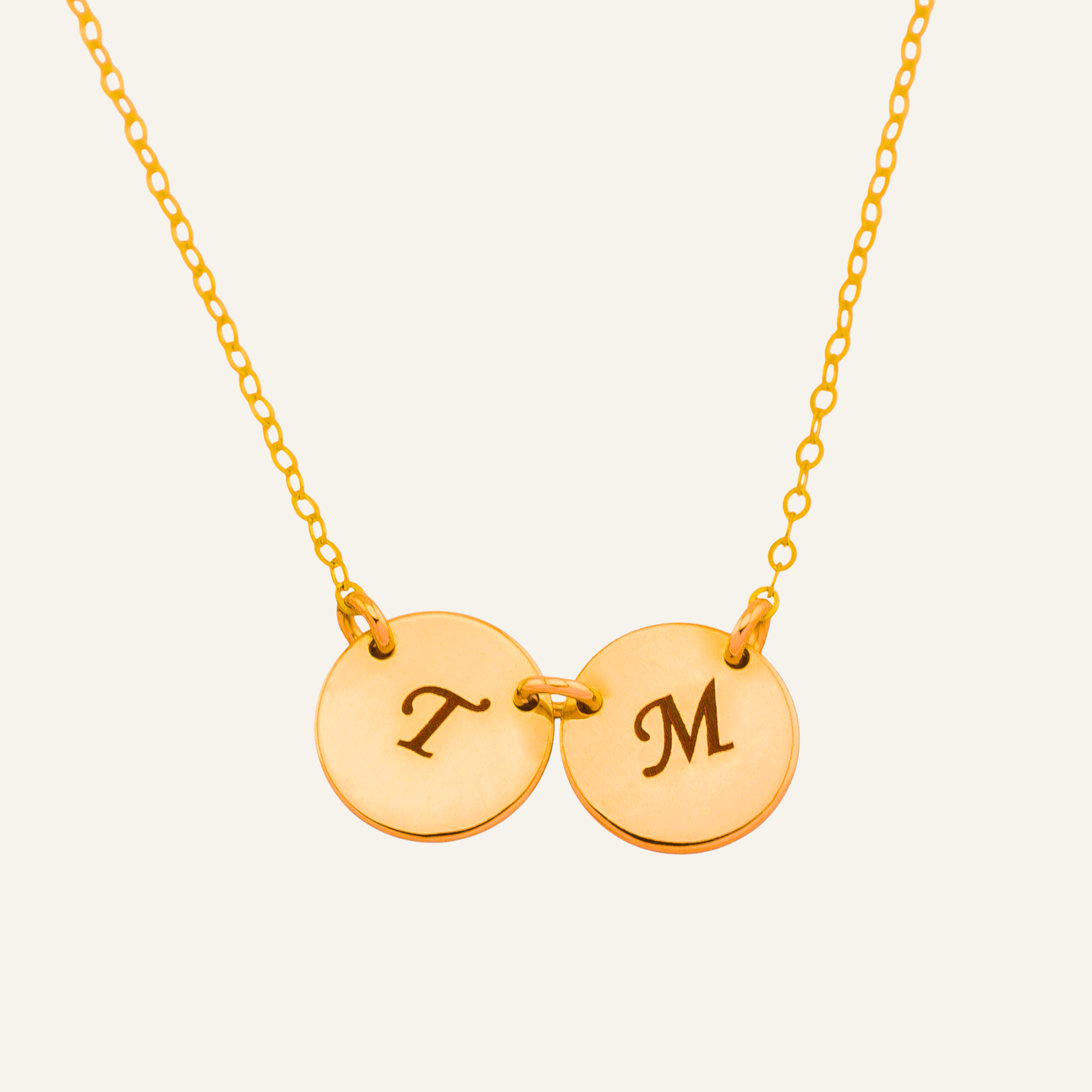 Multiple Personalized Initial Disc Necklace, 7/16" Disc