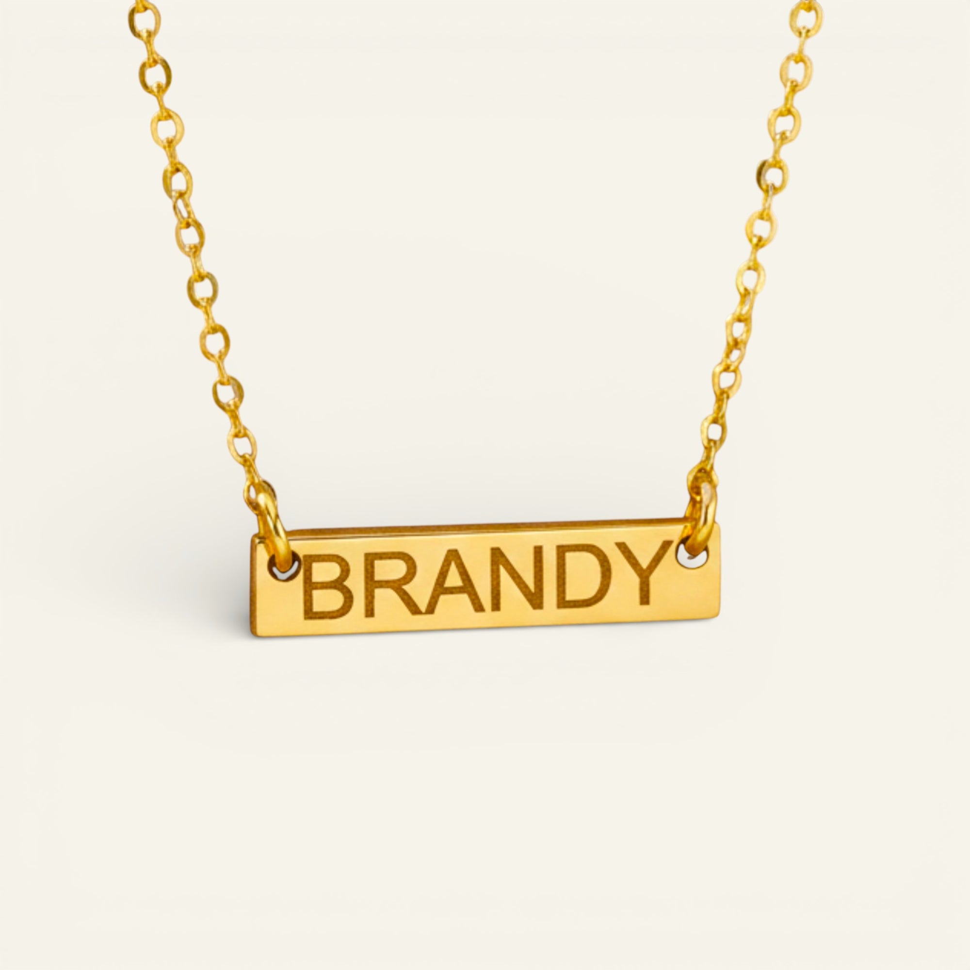Personalized Horizontal Skinny Name Bar Necklace, 5/8-inch