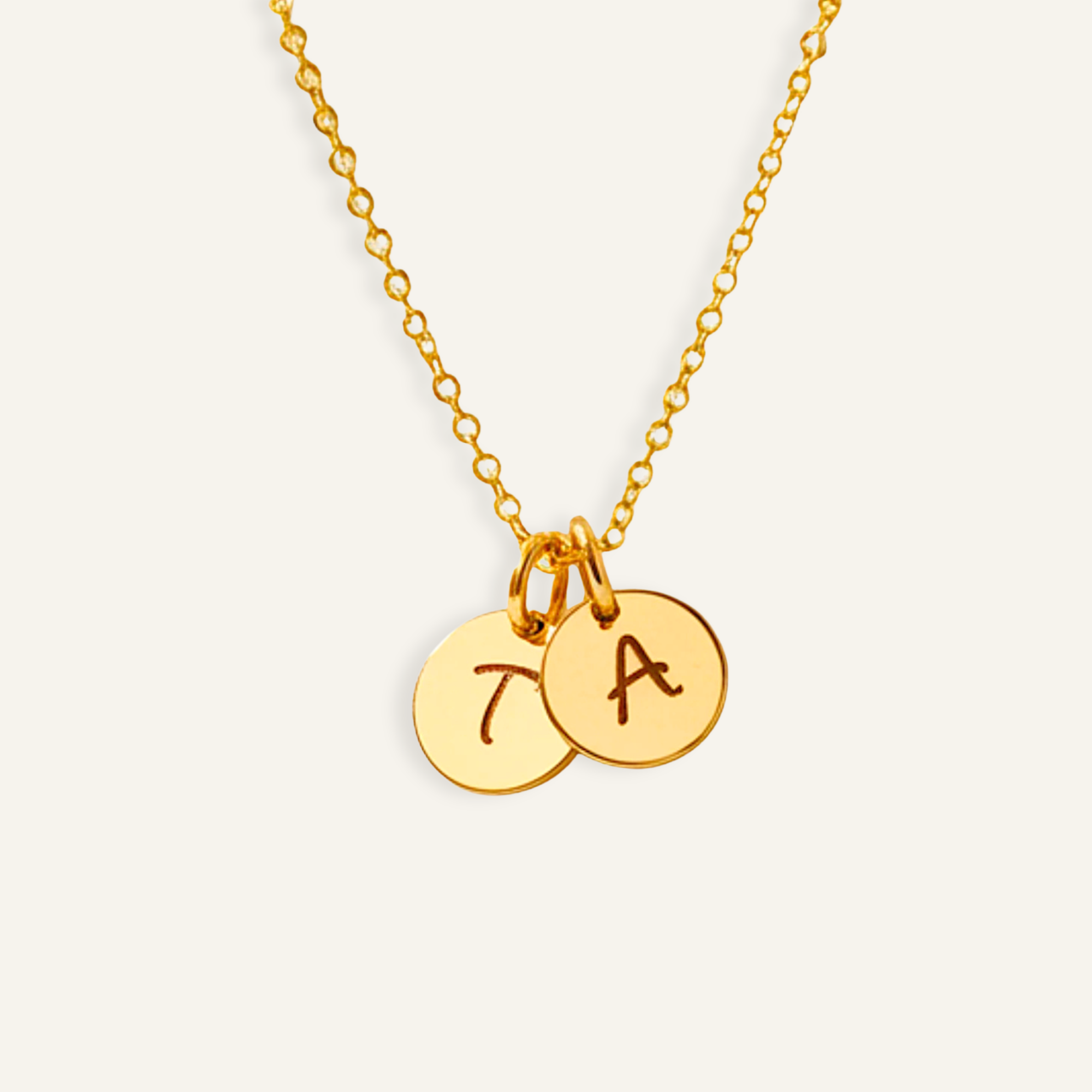 Tiny Initial Monogram Charm Necklace, 2 Charms